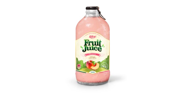 Peach_fruit_juice_340ml_glass_bottle_