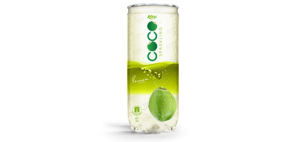 Sparking_coconut_water_with_lemon_flavor_250ml_Pet_can_