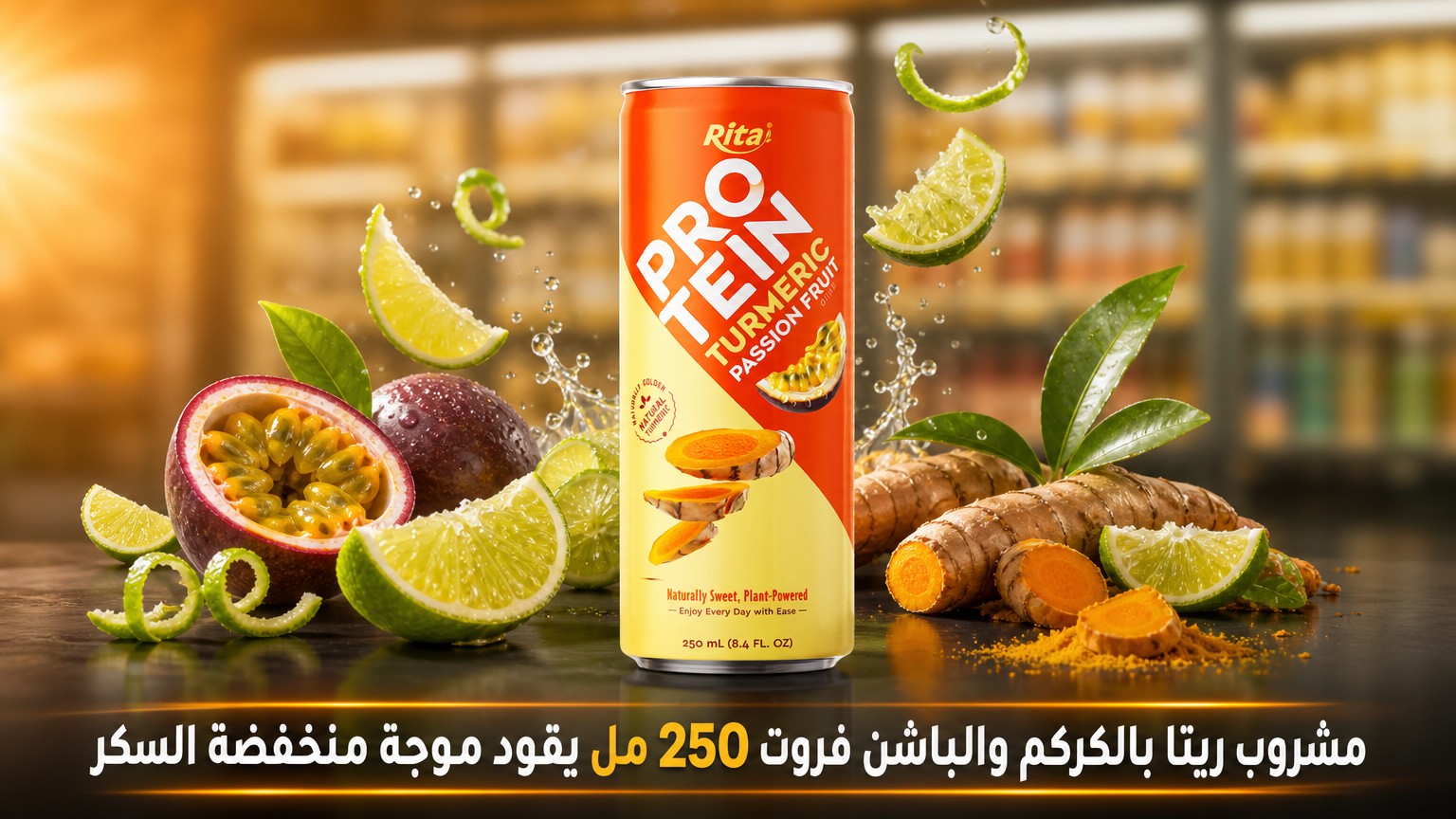 مشروب ريتا بالكركم والباشن فروت 250 مل يقود موجة منخفضة السكر