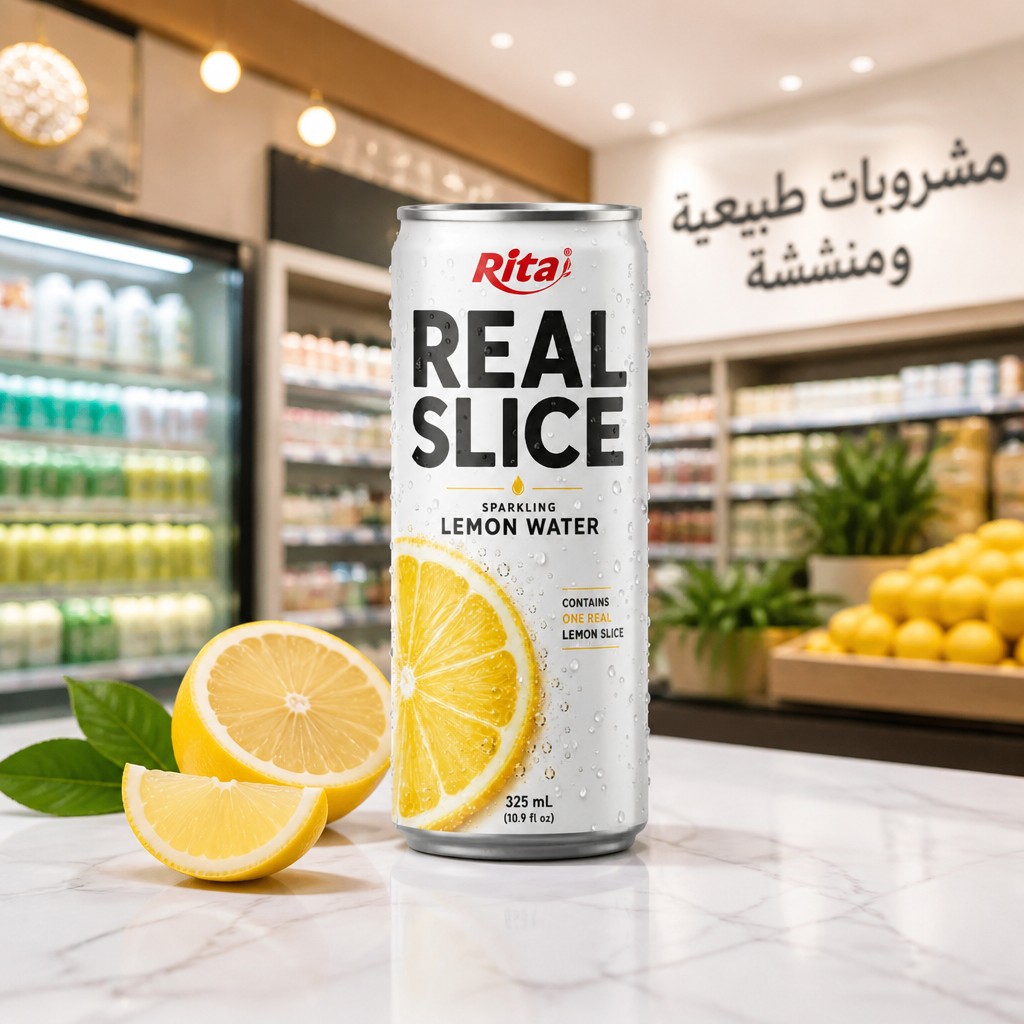 Real Lemon Slice Inside مياه غازية 325 مل – تجربة ليمون حقيقية في كل رشفة - Image 1