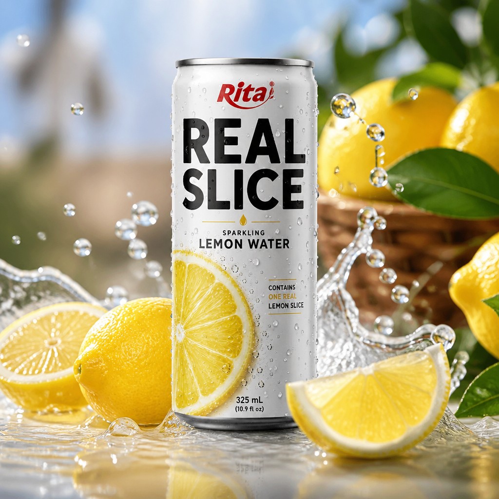 Real Lemon Slice Inside مياه غازية 325 مل – تجربة ليمون حقيقية في كل رشفة - Image 2