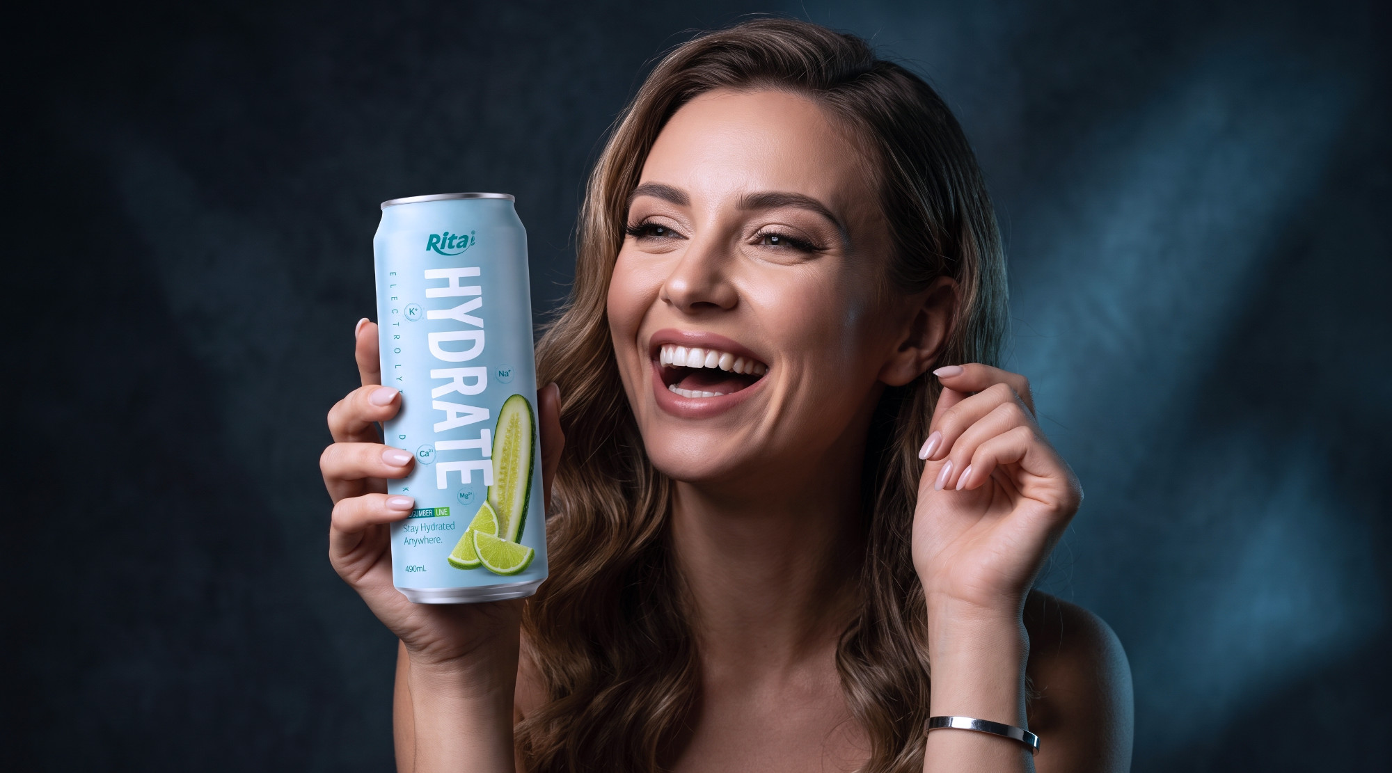 490ml Cucumber and Lime Electrolyte Juice Drink in Aluminum Can Poster 1