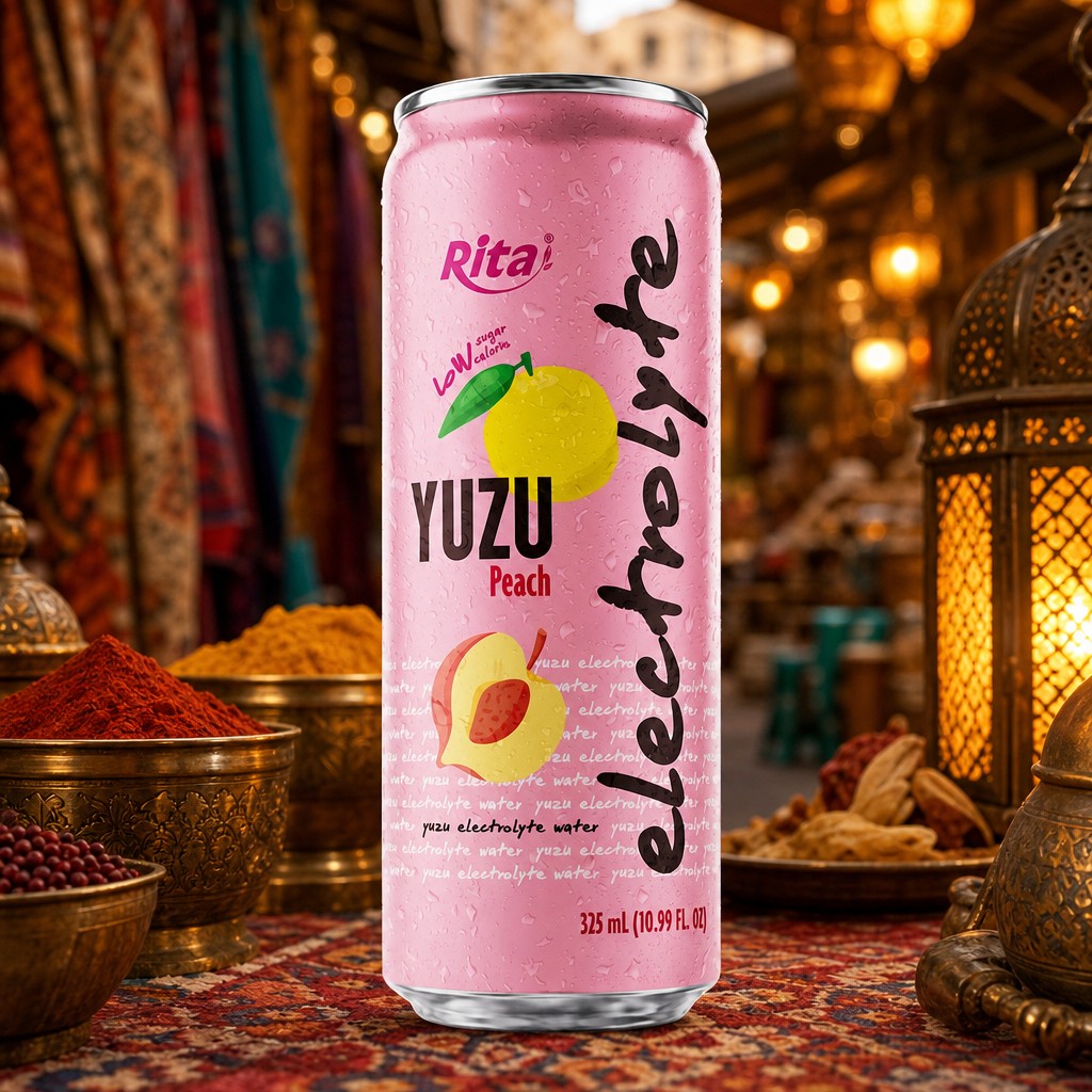 Yuzu Peach Electrolyte Water Drink 325ml Low Sugar Hydration Beverage - Product Image