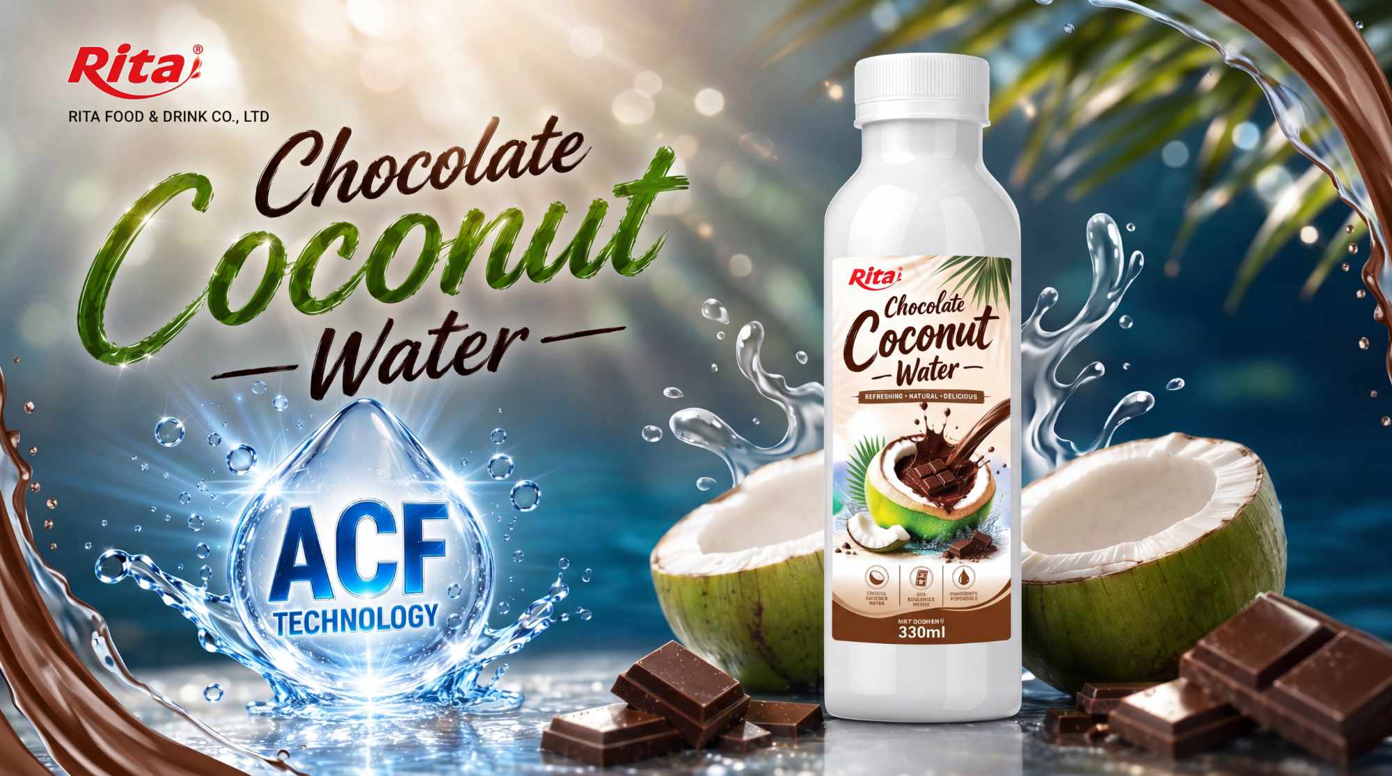 RITA Chocolate Coconut Water – Refreshing Natural Delicious Poster 2