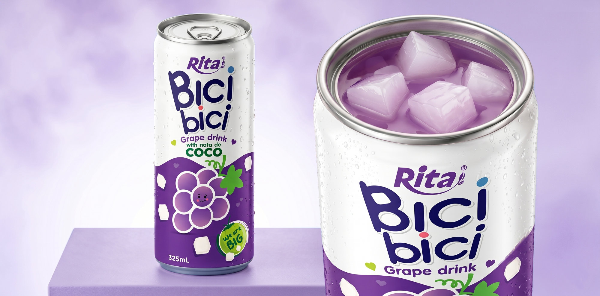 Bici Bici 325ml Grape drink with nata de Coco ( wide opening can) Poster 1