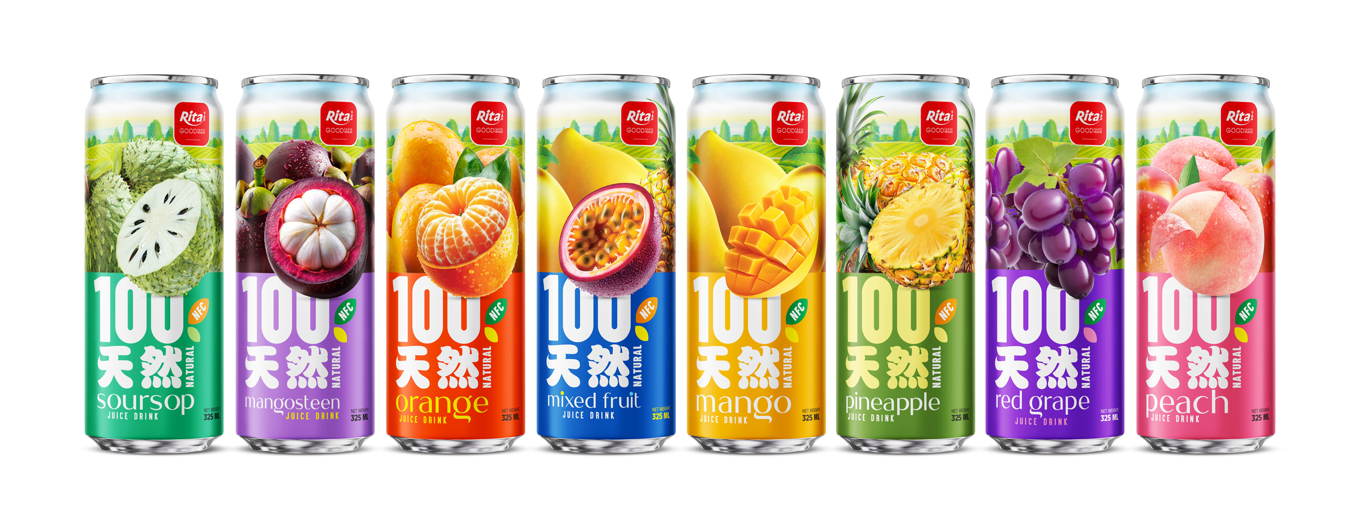 100 Natural Soursop Juice Drink 325ml sleek can Poster 1