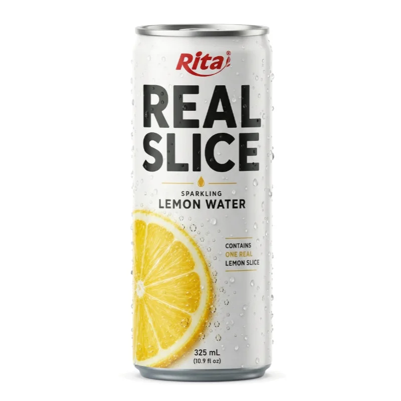 Real Lemon Slice Inside مياه غازية 325 مل عبوات سليم – مشروب منعش
