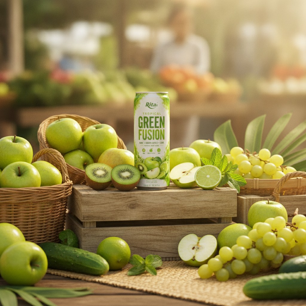 GREEN FUSION Tropical Fruit Blend Drink - Premium Beverage
