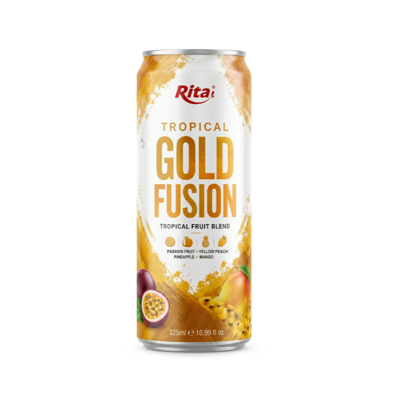 Tropical Gold Fusion مزيج فواكه - علب 325 مل (10.99 أونصة سائلة)