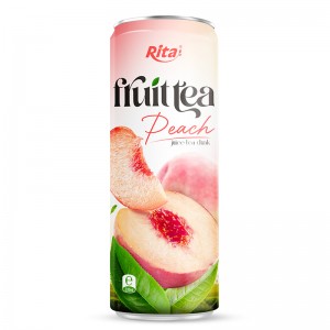 330ml_Sleek_alu_can_Peach_juice_tea_drink_healthy_with_green_tea